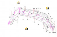 Система гидравлическая стрелы SY135C8I3K(US).3.1 13199963