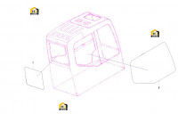 Стекла кабины (заднее и правое) 60156703