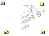Вал коленчатый, поршень и маховик 60335630