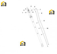 Комплектующие правого поворотного цилиндра A810201069483
