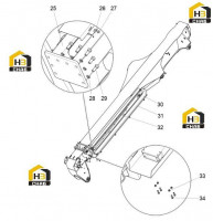 Крепление пластины стрелы