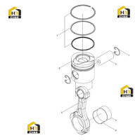Поршень и шатун в сборе