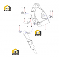 Крепление цилиндра к стреле 12761223