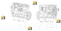 Компоненты основные двигателя QSX15-C600 447kW Tier3 Cummins PTO 60125561