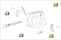 Вал распределительный, кронштейны двигателя и щуп