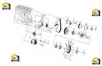 Генератор, шкивы, ремень и вентилятор