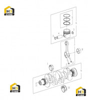 Поршень, шатун и вал коленчатый