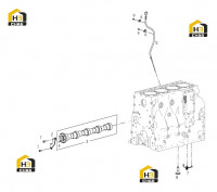 Вал распределительный и щуп масляный