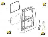 Комплектующие двери кабины 60129034