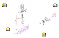Поршень, шатун и шкив коленчатого вала 60289524