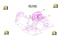 Трубопровод гидравлический рукояти 14034660 (часть 1)