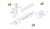 Вал коленчатый, поршень и маховик 60046517