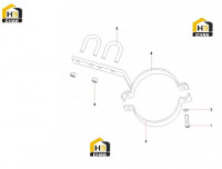 Зажим трубок левого цилиндра стрелы A810201000218