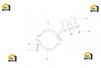 Зажим трубок правого цилиндра стрелы A810312990198