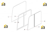 Рама оконная и стекло кабины 60085462