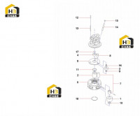Комплектующие поворотного редуктора 60042755