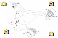 Соединения трубопровода бортовых редукторов 11172918