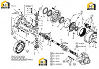 Редуктор бортовой, корпус и комплектующие моста