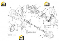 Редуктор бортовой, корпус и комплектующие моста