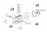 Блок цилиндров и комплектующие маховика