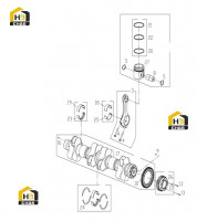 Поршень, шатун и вал коленчатый
