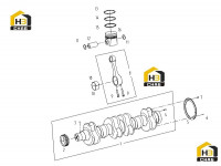 Вал коленчатый, поршень, шатун