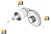 Вал третьей передачи и шестерня первой передачи