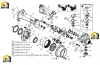 Редуктор бортовой, корпус и комплектующие моста