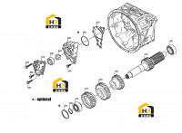 Вал промежуточный и насос 1316.103.803